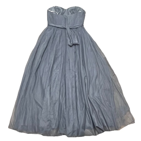 Revelry Rosalie Grey Tulle Strapless Maxi Dress Size 14 | Sweetheart PROM HOCO - Picture 3 of 11